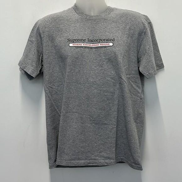 Supreme Incorporated Where Knowledge Reigns Grey T-Shirt Size M
